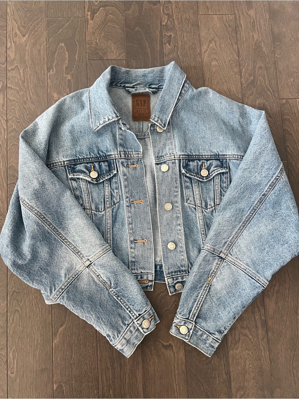 GAP Light Blue Cropped Jean Jacket